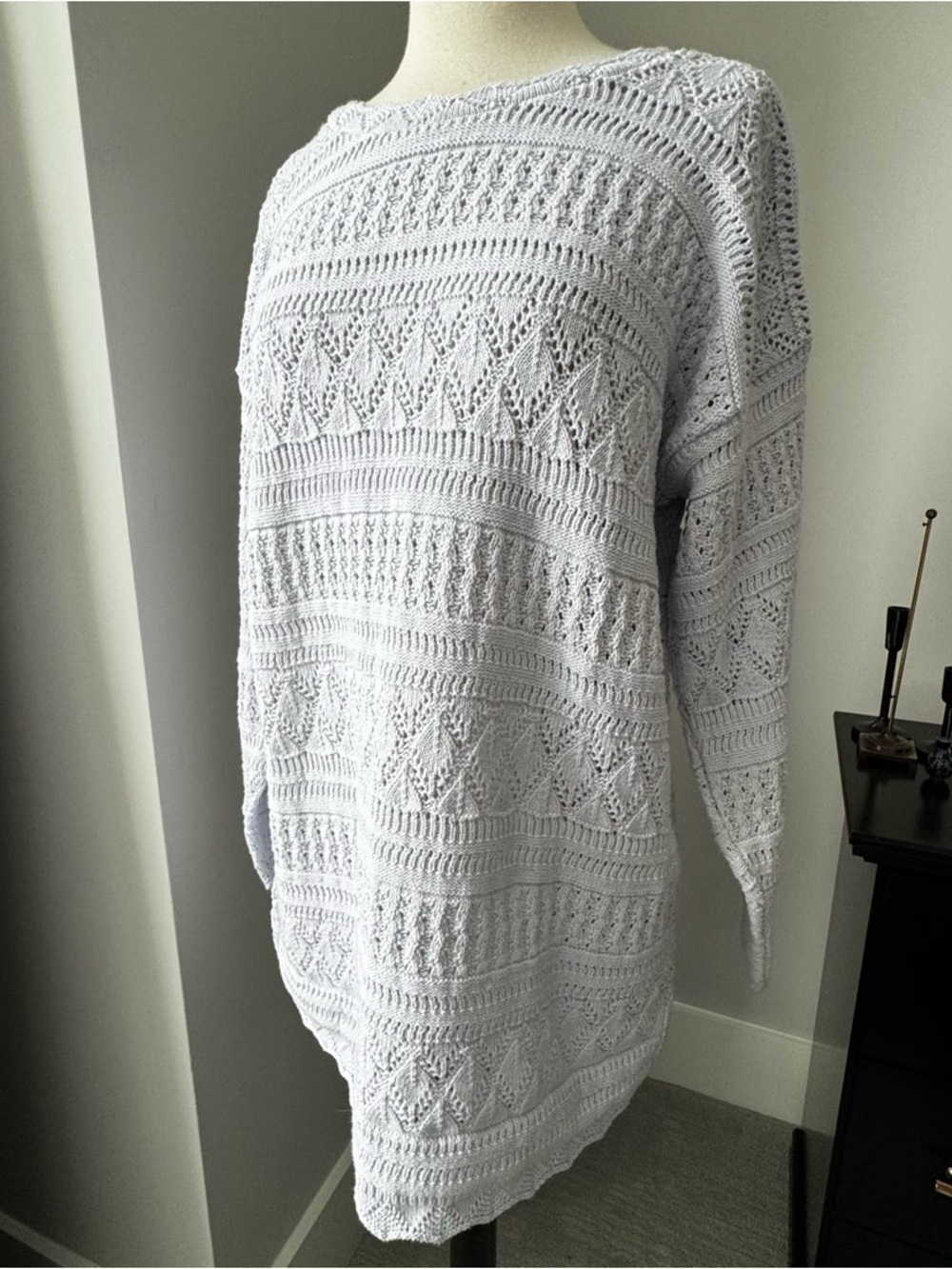 Periwinkle Open-Knit Women’s Sweater